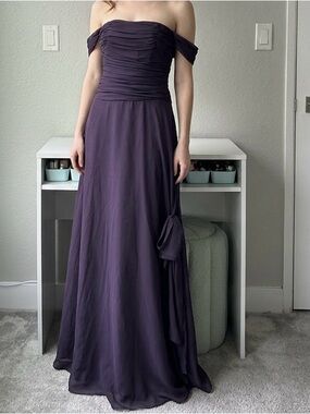 Vera Wang Bodice Evening Gown in Deep Plum